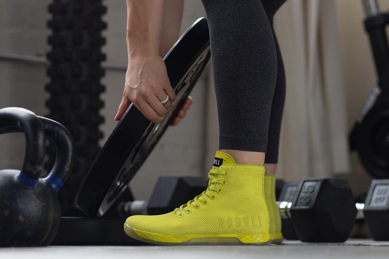 Nobull High-Top Neon Lime Camo Women's Trainers Yellow | USA U2097Z